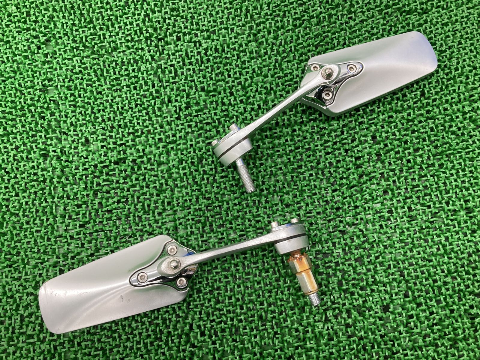 ナポレオン製レブル250 ミラー 左右 社外 バイク 部品 MC49 正10mm ブルーミラー メッキ 割れ欠け無し 品薄