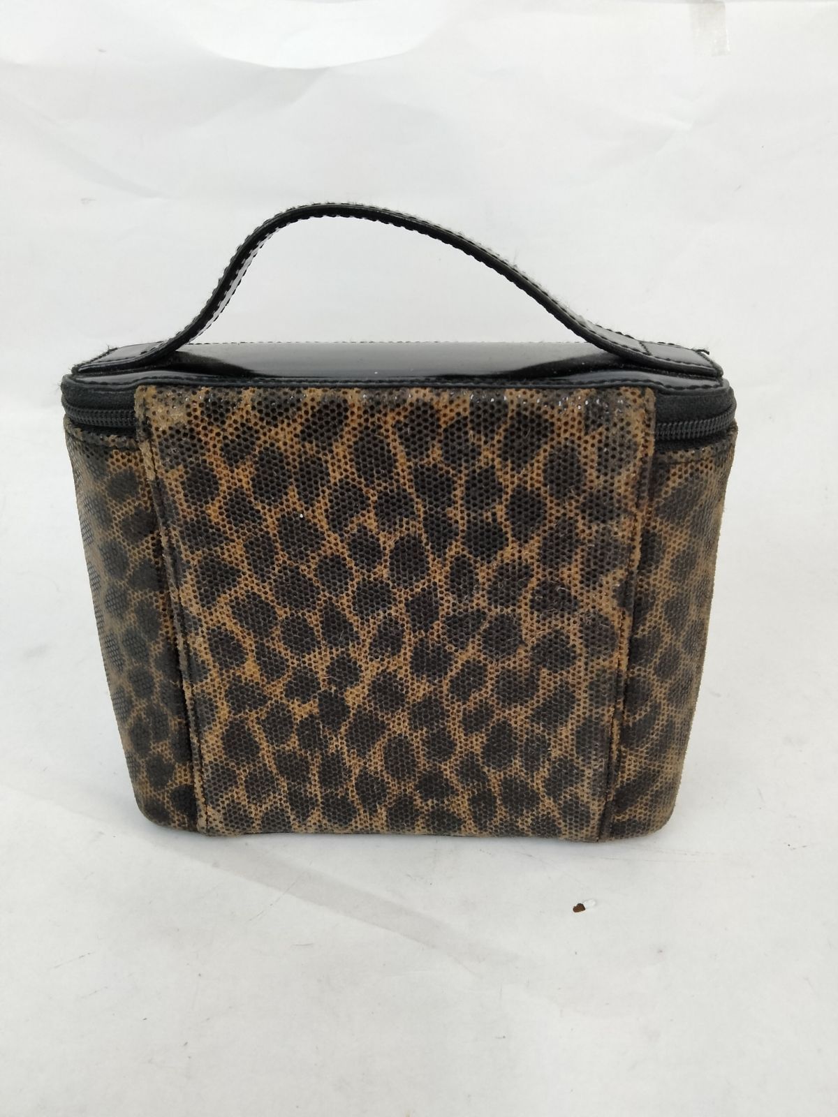 LOEWE バニティバッグ レオパード柄 化粧ポーチ エナメル ロエベ