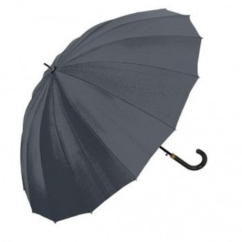 中谷 傘 65cm 無地16本骨 ダークグレー 65cm 長傘 紳士 男性 シンプル 413-002