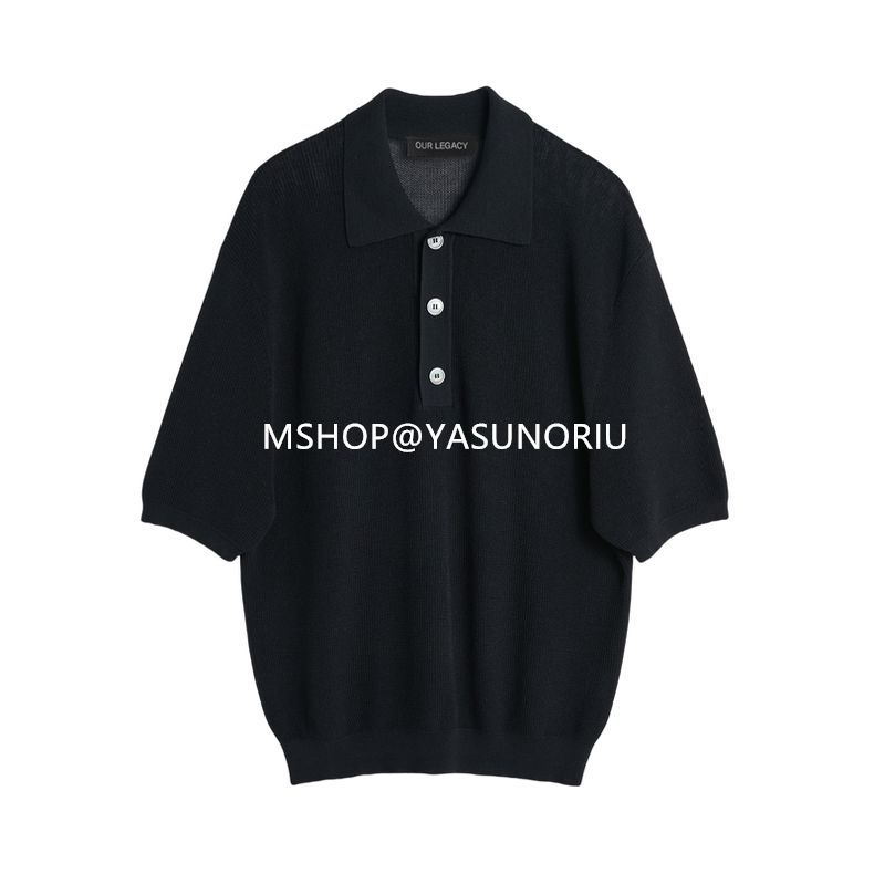 OUR LEGACY ブラック Traditional ニットポロシャツ OUR LEGACY Traditional Polo ニットポロシャツ - メルカリ
