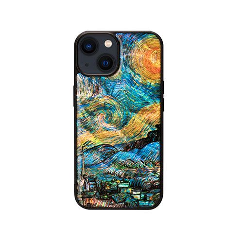 ikins 天然貝ケース for iPhone 14 星月夜 背面カバー型 I23573i14