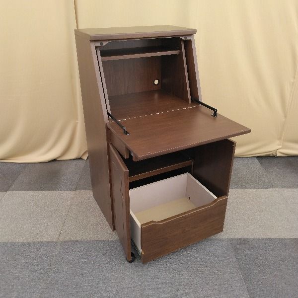 中古】 ライティングビューロー 天然木ライティングデスク 学習