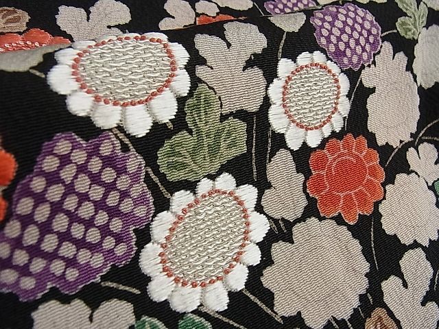 平和屋2□極上 訪問着 刺繍 松竹梅 鬼しぼ縮緬 黒地 逸品 3kh1179