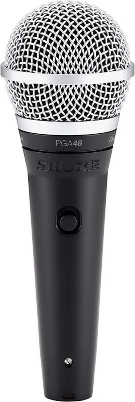 SHURE シュア ダイナミック ボーカル マイクロホン - カーディオイド|スイッチ付|XLR-フォーンケーブル付属 PGA48-QTR-J ブラック |