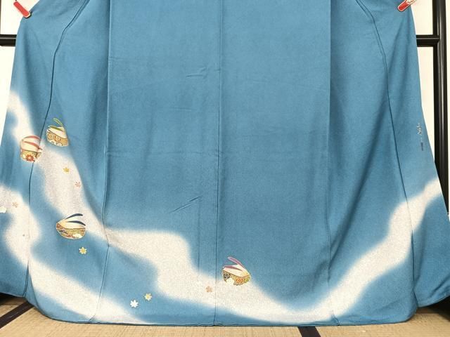 平和屋着物●京友禅の第一人者　松井青々　色留袖　ぽっくり下駄　暈し染め　金彩　正絹　逸品　AAAU8284zg 平和屋着物○京友禅の第一人者 松井青々 色留袖 ぽっくり下駄 暈し染め