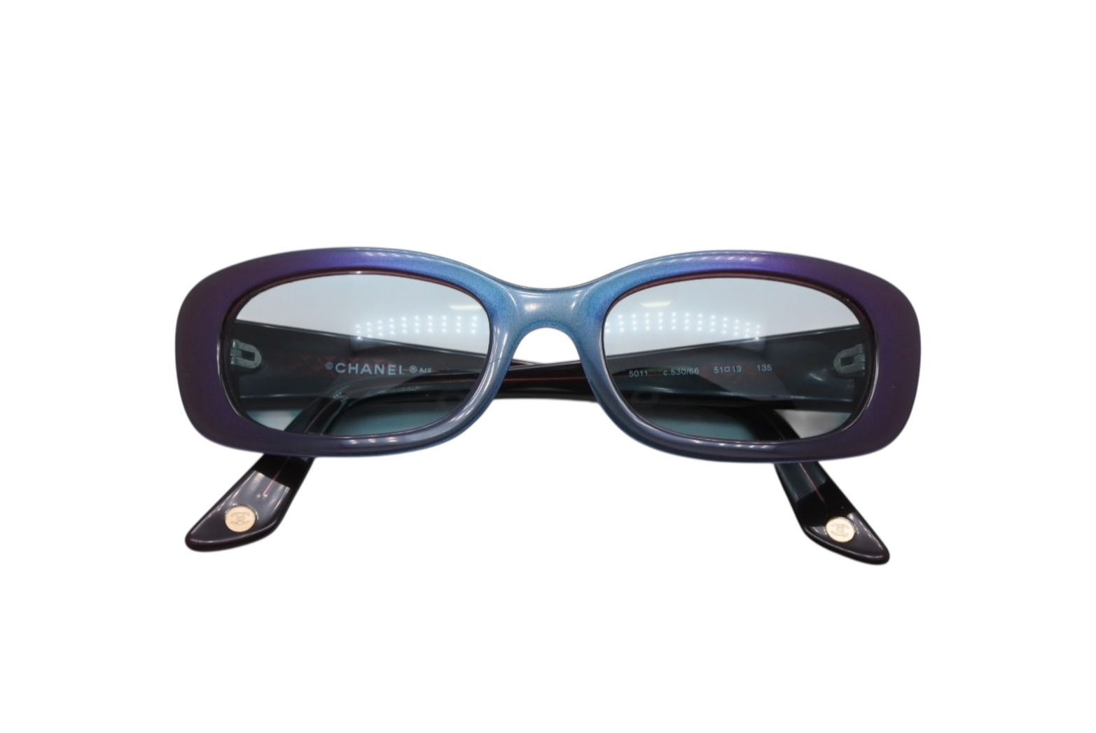 CHANEL シャネル スクエア サングラス アイウェア 5011 c.530|66 サイズ51□19 135 ココマーク 玉虫色 4b008310