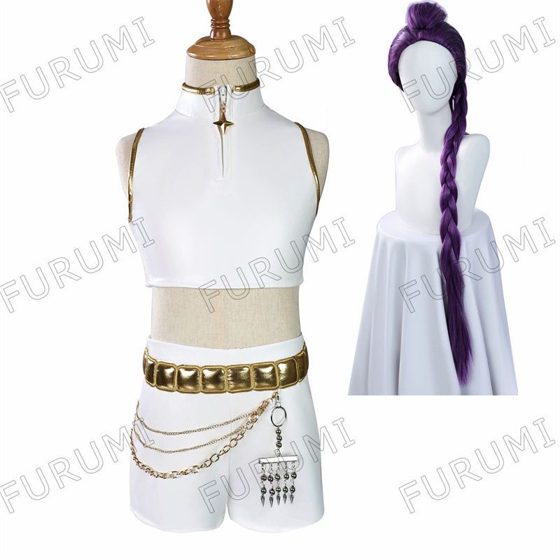 大人用 デーモンハンター コスプレ衣装 ルミ Rumi ウィッグ付きハロウィンコスチューム クリスマス 文化祭 学園祭 コスプレ衣装 男女兼用 ハロウィン クリスマス イベント cosplay イベンド 変装 仮装 プレゼント 祭り仮装 アニメ