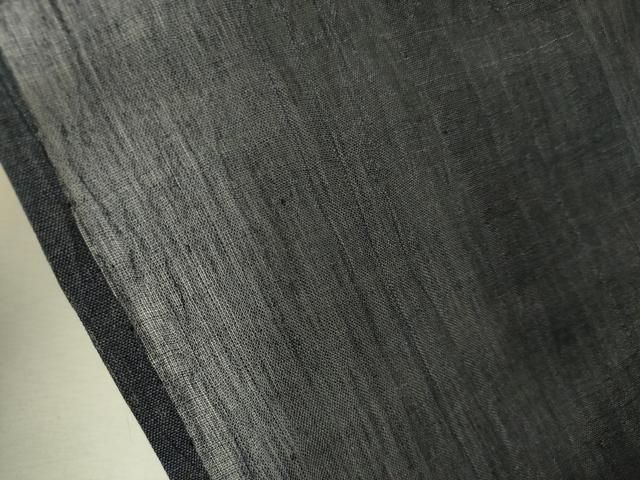 平和屋着物＊夏物 男性 小千谷ちぢみ 藍鉄色 麻 逸品 未使用