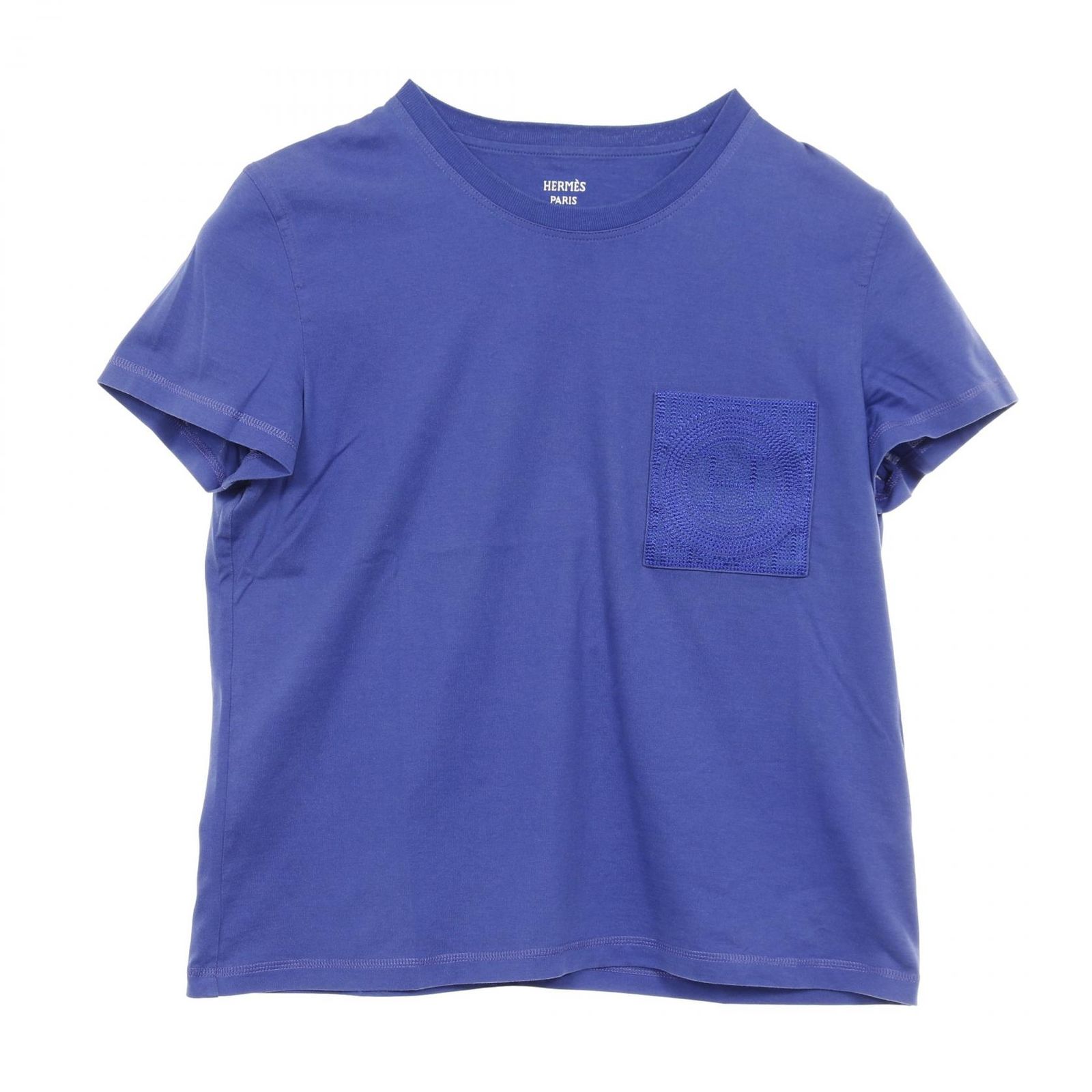 エルメス HERMES カットソー モザイク コットン Tシャツ レディース Used B