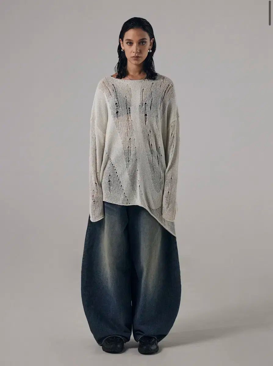 TREEMINGBIRD Brindled See ー through Knit ニット アイボリー
