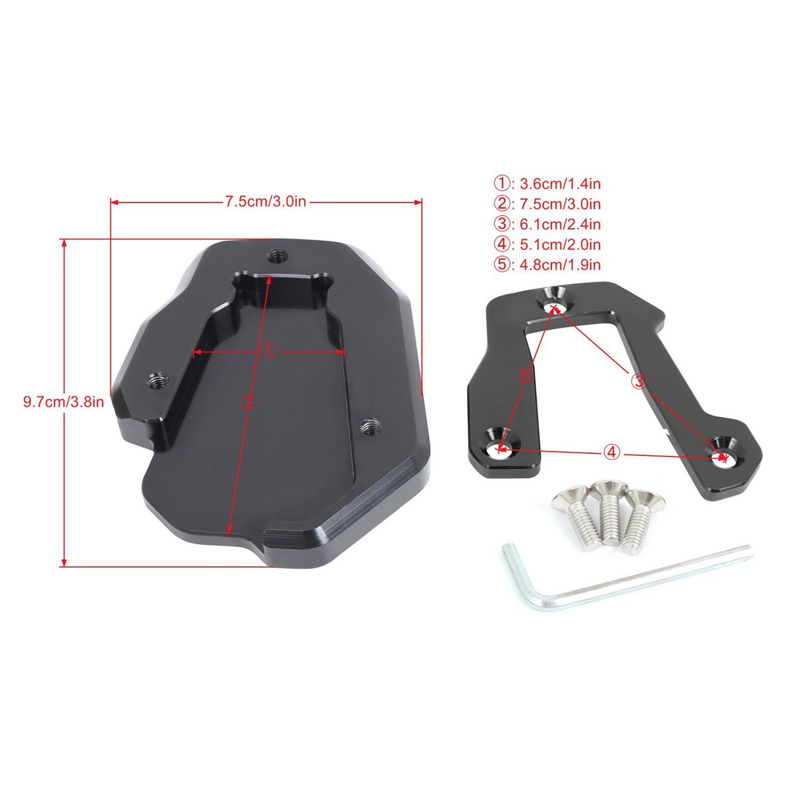 FOR Honda用 CRF1100L ADV 19-21 サイド フット キック スタンド エクステンション プレート パッド