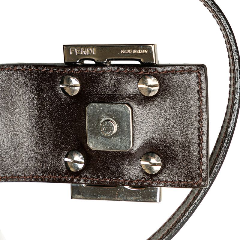 フェンディ ズッカ ミニクロワッサン バニティ ポーチ ブラウン キャンバス FENDI/フェンディ】 ミニクロワッサン ズッカ ポーチ ミニバッグ