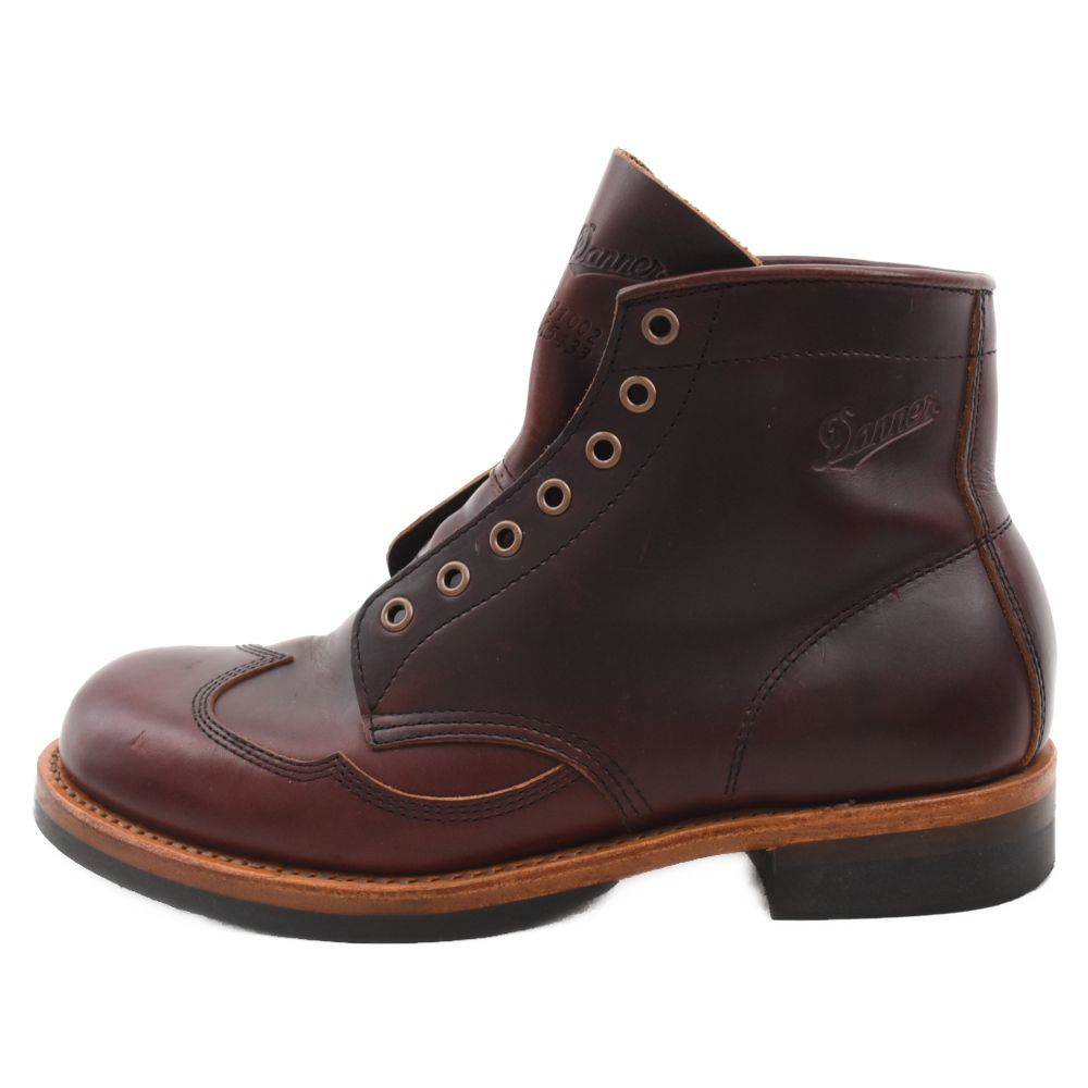 DANNER (ダナー) レースアップ レザーアンクルブーツ シューズ ワイン 