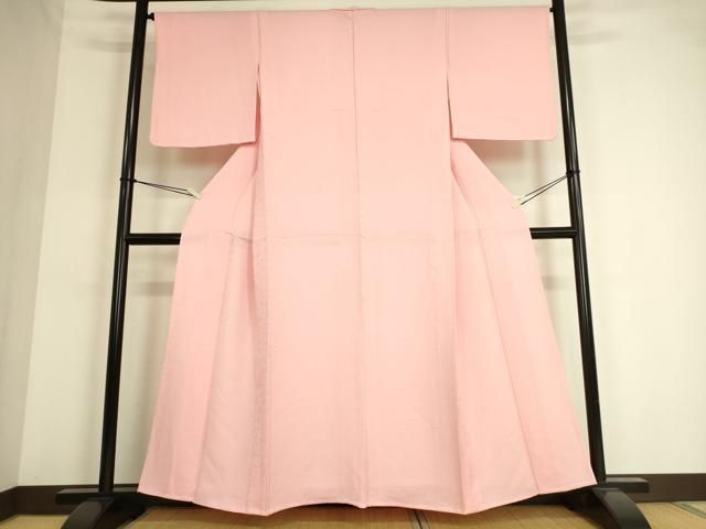 平和屋着物□上質な色無地 風景地紋 鴇色 正絹 逸品 AAAM9357zg