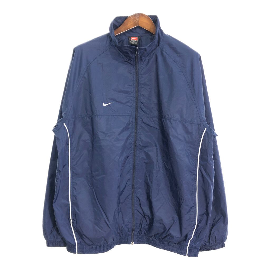 00年代 NIKE ナイキ ナイロン トラックジャケット ジャケット スポーツ ネイビー (メンズ L) 中古 古着 R3655