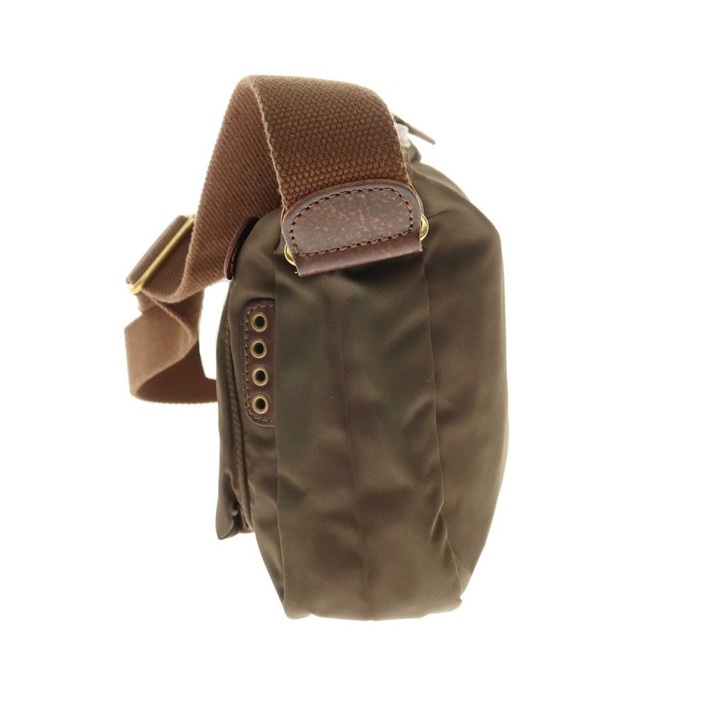 フェリージ　04-35ショルダーバッグ　カーキ　ブラウン 中古】フェリージ Felisi 04-35 ナイロン レザー ショルダーバッグ