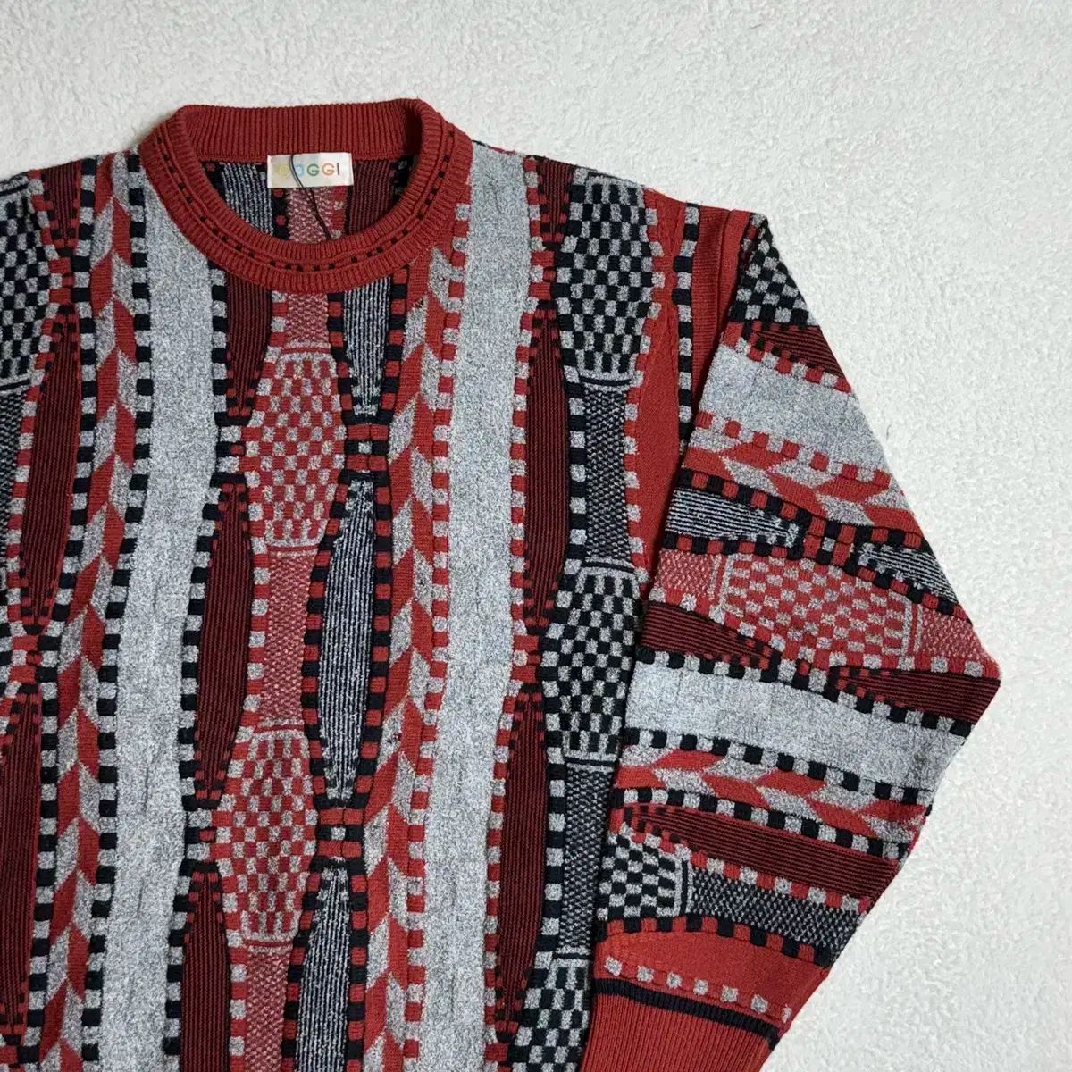ヴィンテージ レッド 長袖 ニット セーター