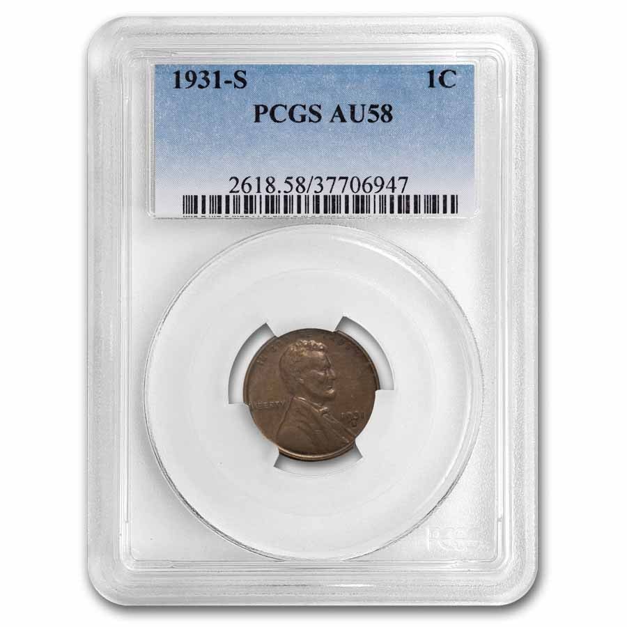 1931-S Lincoln Cent AU-58 PCGS