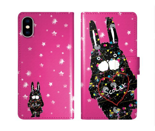 [iPhone11 Pro Max] iPhone15 ケース スカラー スマホケース 手帳型 iPhone16 ケース iPhone 16 15 14 13 SE 第3世代 第2世代 スマホカバー 全機種対応 手帳 ScoLar ラビル スター ピンク フリ