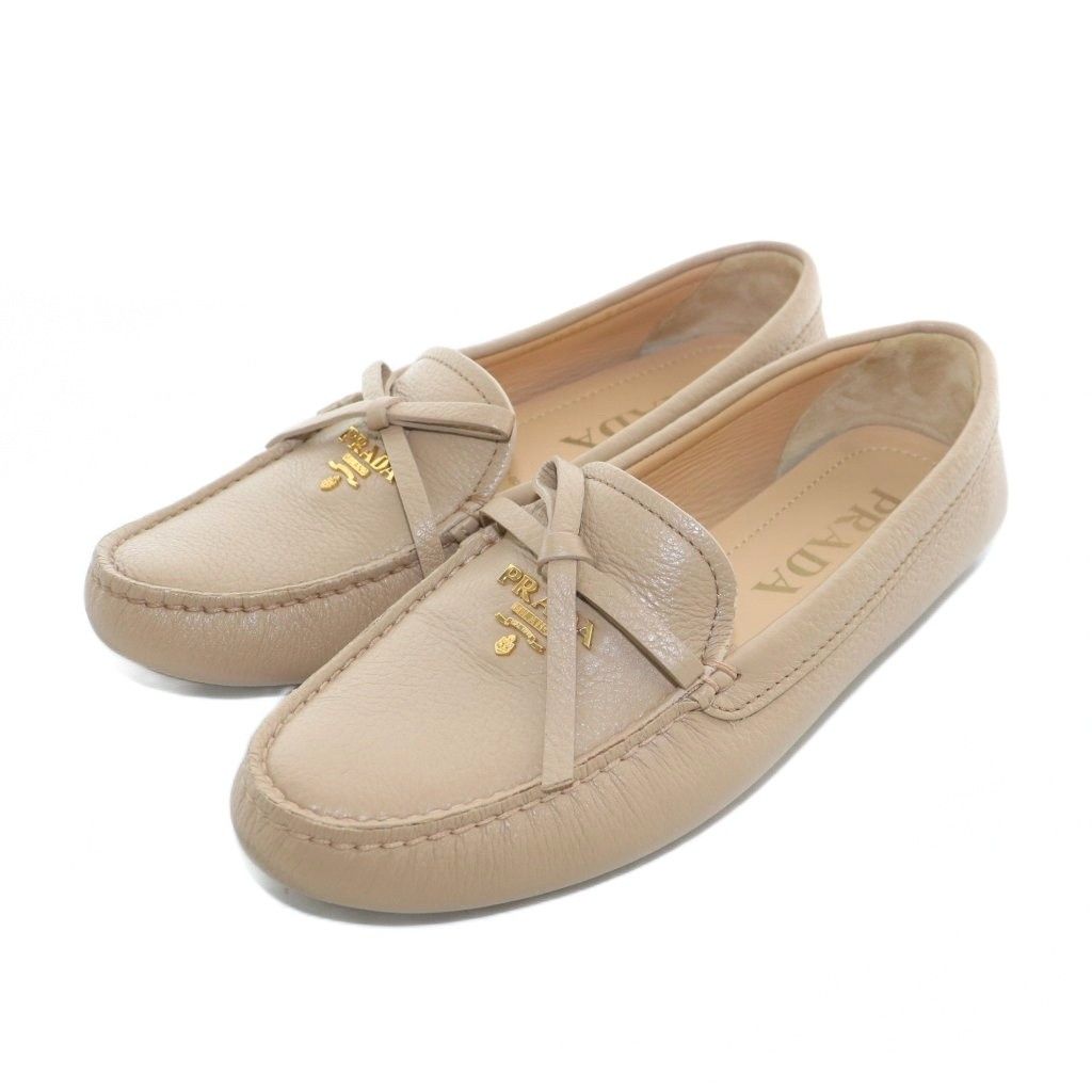 PRADA シルバー レザー ローファー　ドライビングシューズ プラダ PRADA PRADA ドライビングシューズ 2DD164 053 FU00I