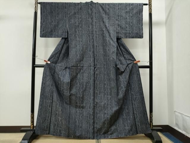 正絹 やまと誂製 袷 本場大島紬 純泥染 証紙付 トールサイズ 極美