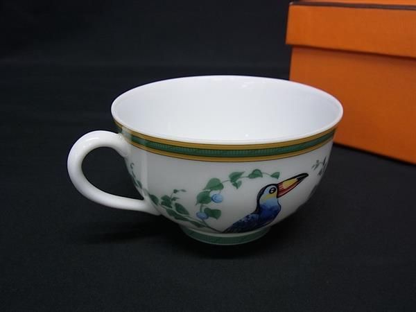 HERMES エルメス トゥカン ティーカップ ホワイト系×グリーン系 FN0594