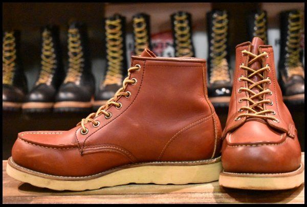 【7.5E 良品 半円犬タグ 95年】レッドウィング 875 アイリッシュセッター 赤茶 オロラセット モック ブーツ redwing HOPESMORE【EL472】