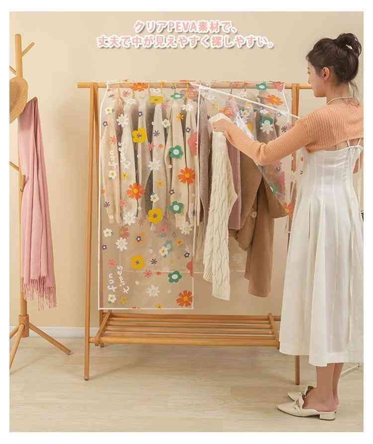 メルカリ最安値☆ 花柄 ハンガー ラック 収納 9サイズが選べる！ハンガーラック 花柄 おしゃれ PEVA素材 衣類カバー