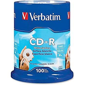 Verbatim CD-R 80MIN 700MB 52X Blank White Surface 100pk Spindle 並行輸入品
