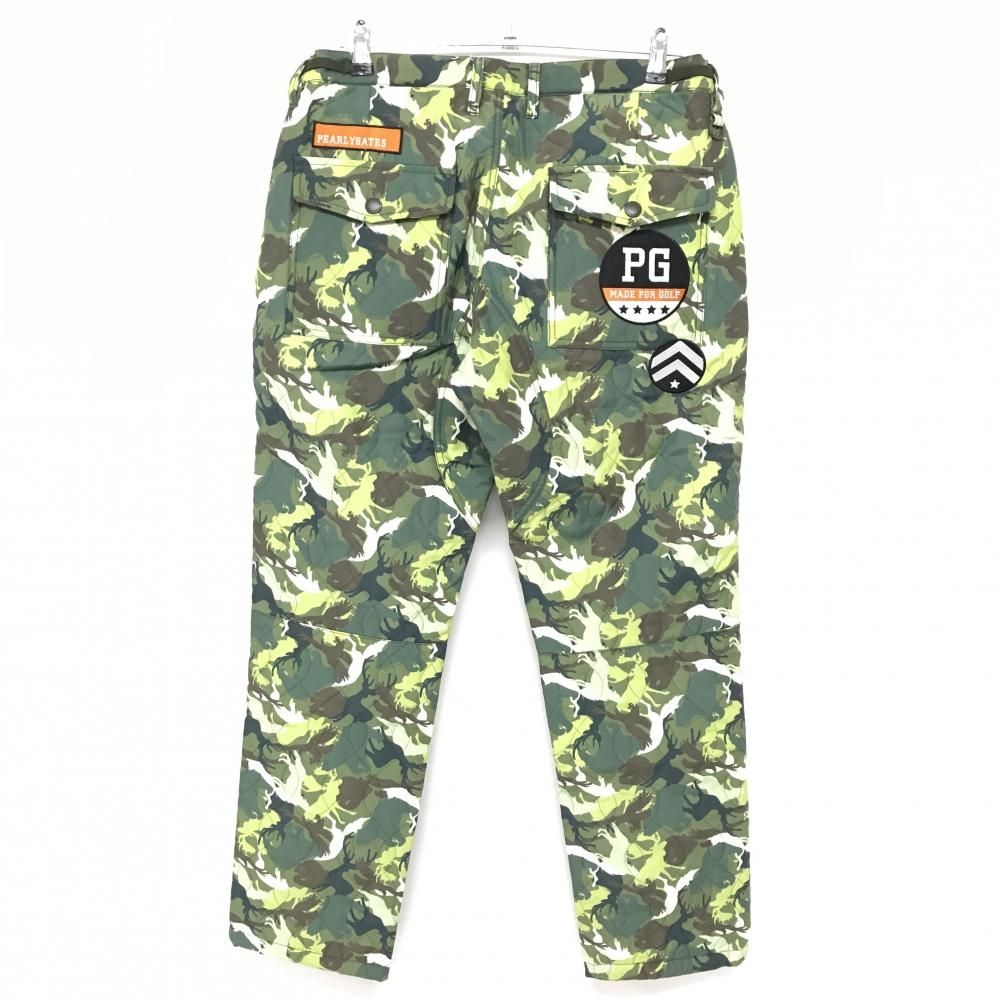 パーリーゲイツ 中綿パンツ グリーン×ブラウン カモフラ風 複数ポケット メンズ 6 XL ゴルフウェア PEARLY GATES