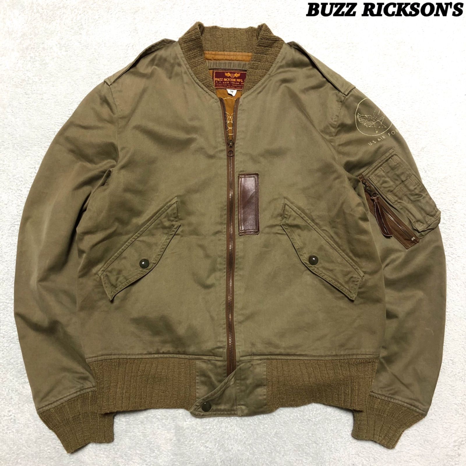 BUZZ RICKSON'S L-2B フライトジャケット ボンバージャケット CONMATICジップ 36サイズ コンマティック ボマージャケット ミリタリージャケット オリーブ カーキ バズリクソンズ