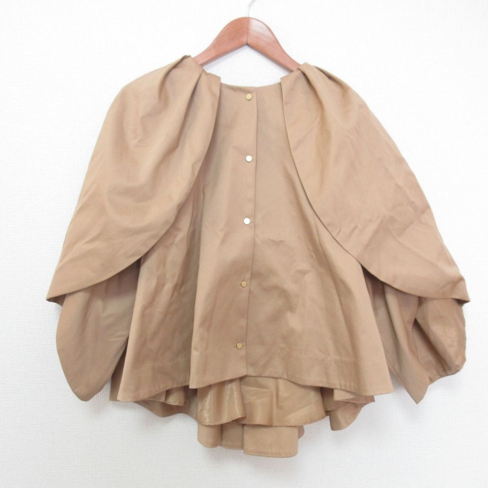 美品 HEVE へイヴ ハナビラトレンチ ノーカラー ポンチョ ジャケット