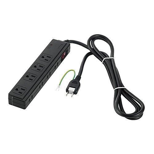 BUFFALO 2|3ピン式電源タップ 4 4個口タイプ 雷サージ防止|集中スイッチ付 2m ブラック BSTAPSDC820BK