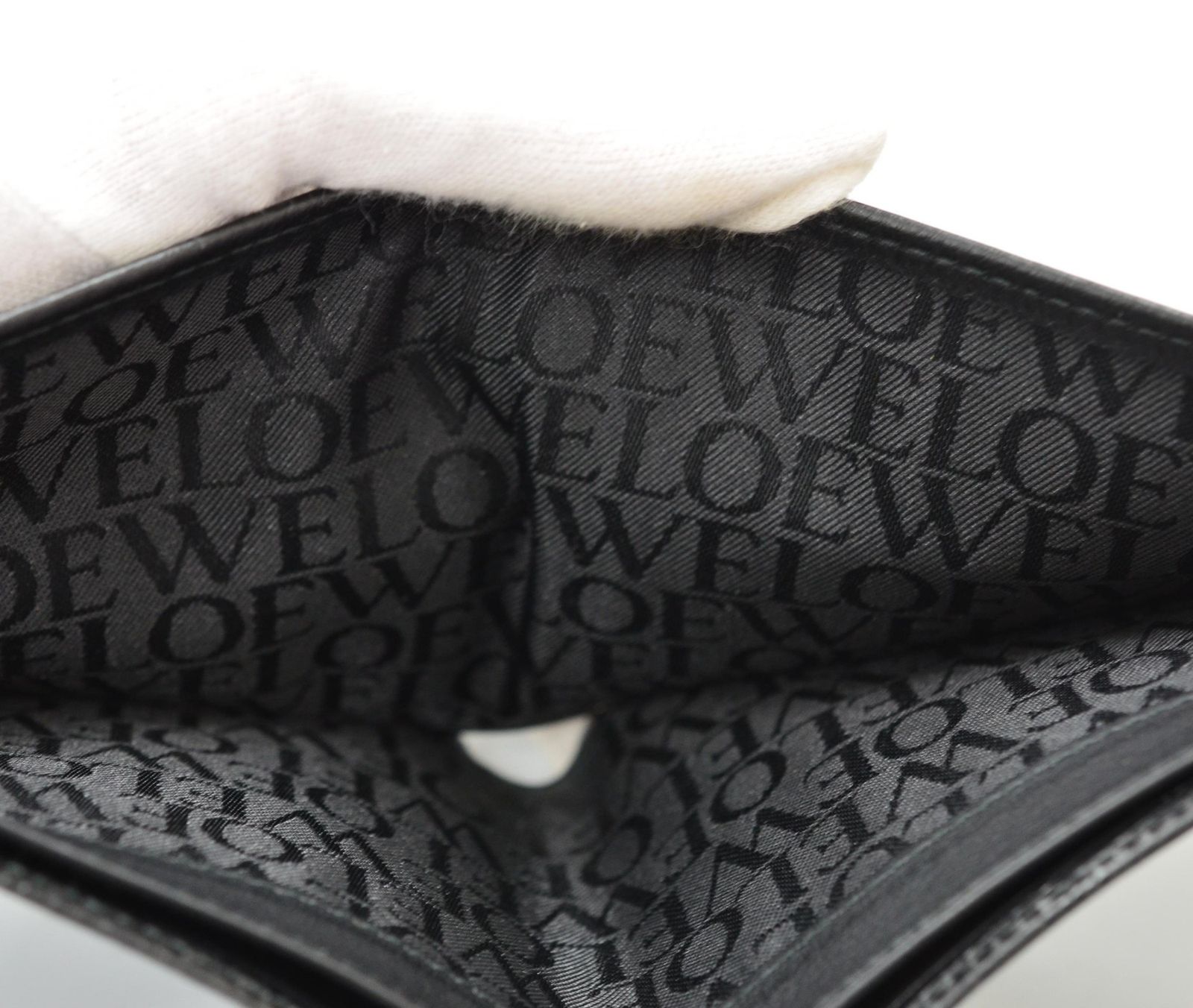 ロエベ(LOEWE) 型押しレザー アナグラム 札入れ 119.34.302 ブラック  