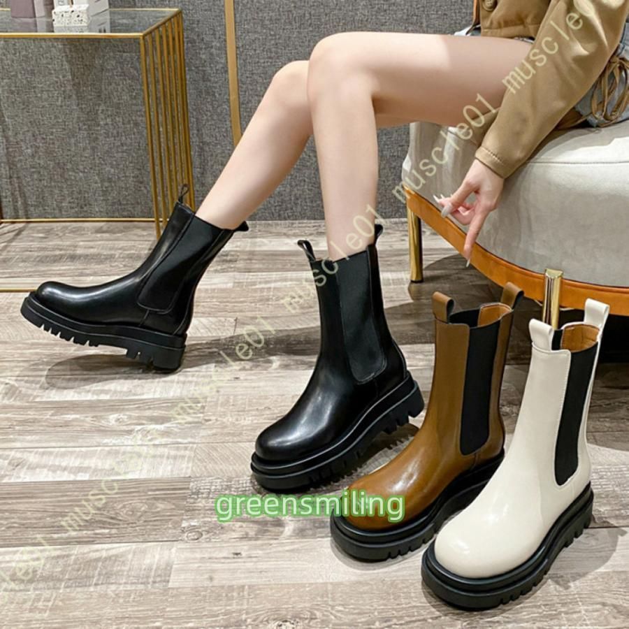 レディースシーブーツ カジュアル 本革 秋冬靴 厚底 美脚 おしゃれ 歩きやすい ブーツ チェルシーブーツ レディース サイドゴア 厚底靴 ラウンドトゥ