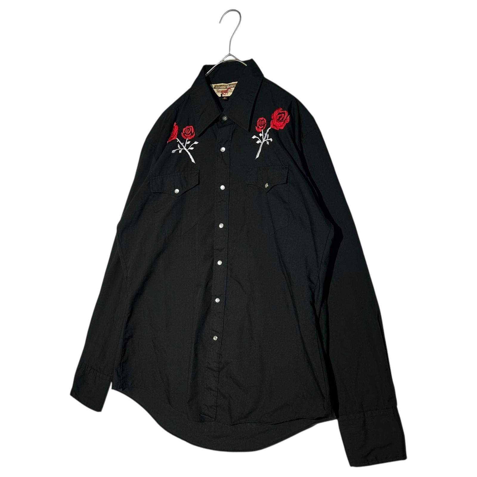 vintage embroidery shirt 刺繍シャツ　ヴィンテージ Vintage Embroidered Shirt, Embroidery on Denim, Daisy