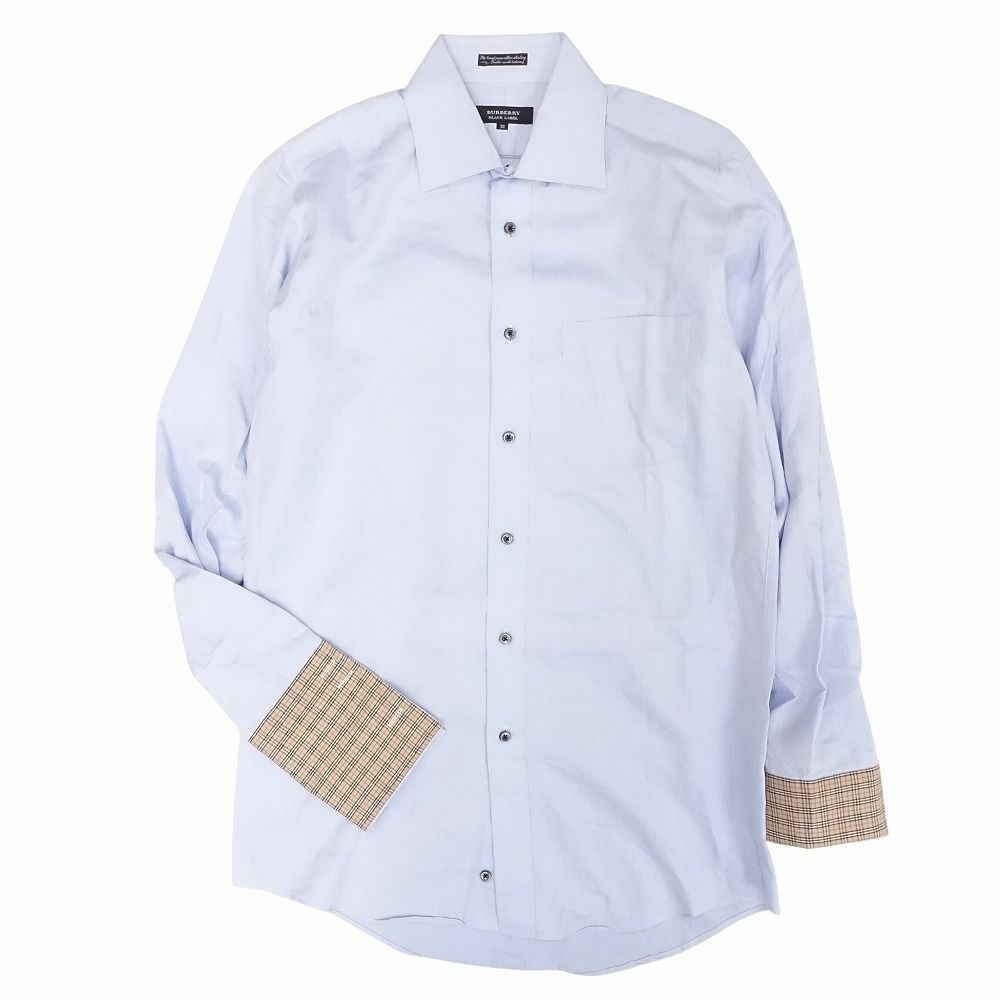 BURBERRY ブラック 長袖シャツ チェックカフス
