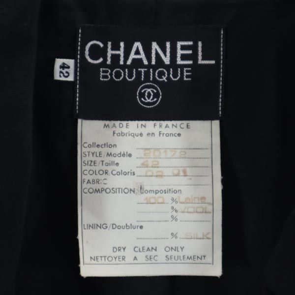 シャネル 20172 ココ金ボタン スーツジャケット 42 黒 CHANEL ヴィンテージ レディース 【中古】 【230115】