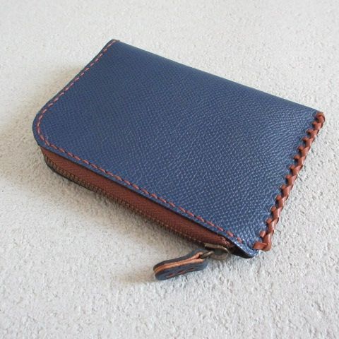 《L.C.雅》牛革・シュリンクレザー・Ｌ字ファスナー・コインケース・0396