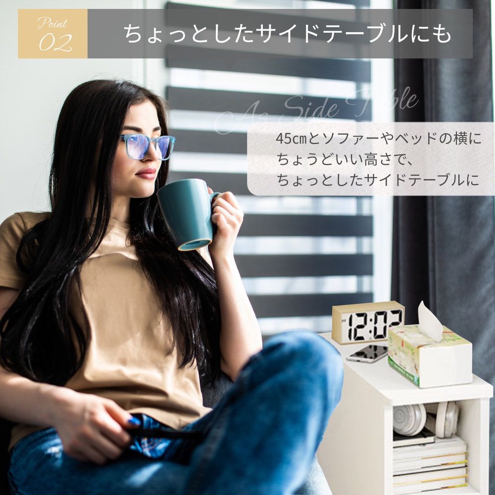 キャビネット 北欧風 ホワイト ナチュラル コンパクトキャビネット 省 