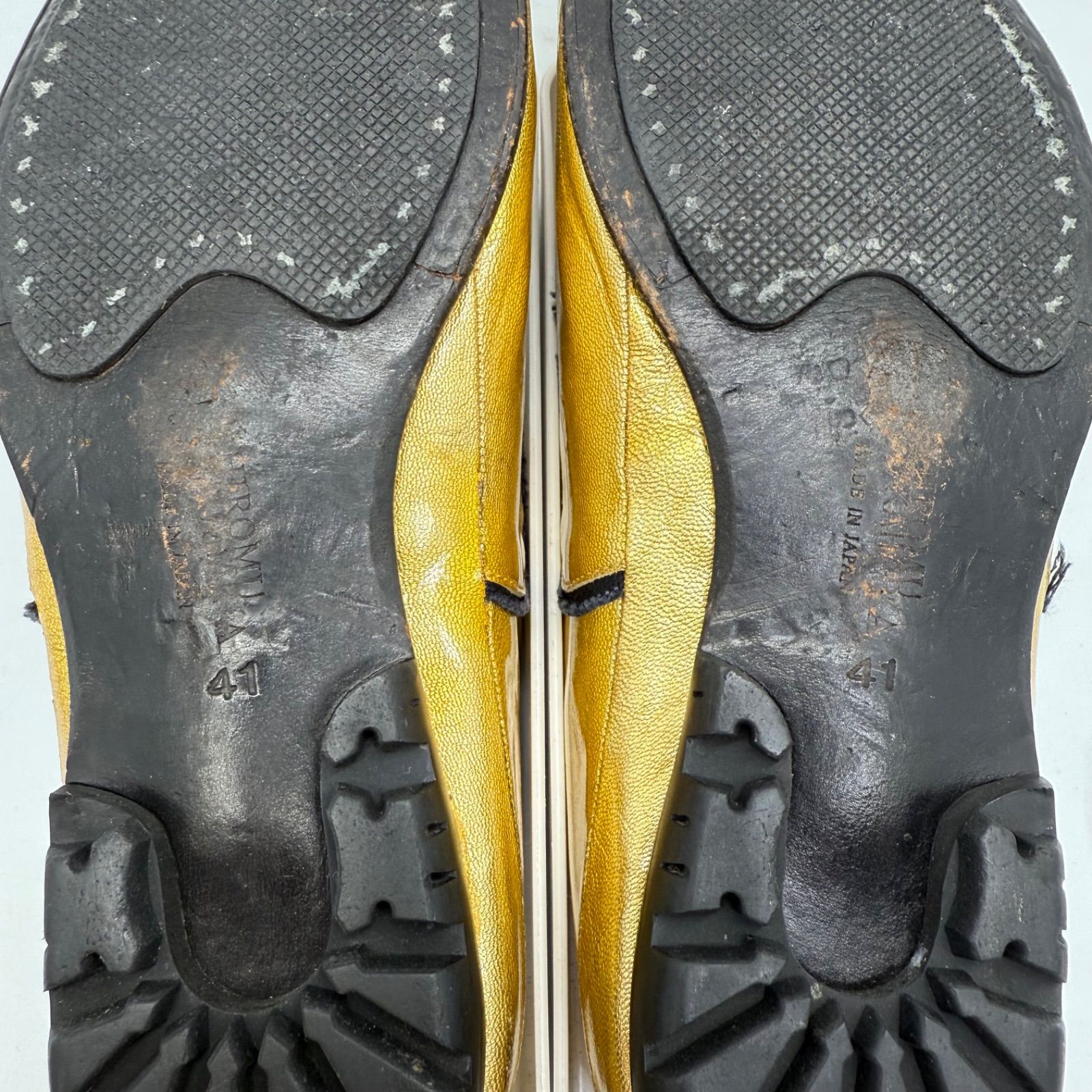 HIROMU TAKAHARA 00s y2k archive shiny gold enamel leather shoe 41