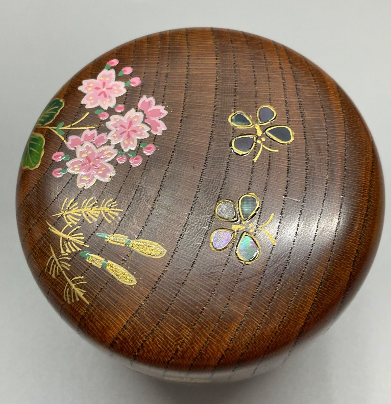S9 佐々木麗峰 欅中棗 棗 なつめ 春草に蝶蒔絵 蒔絵 螺鈿入 共箱