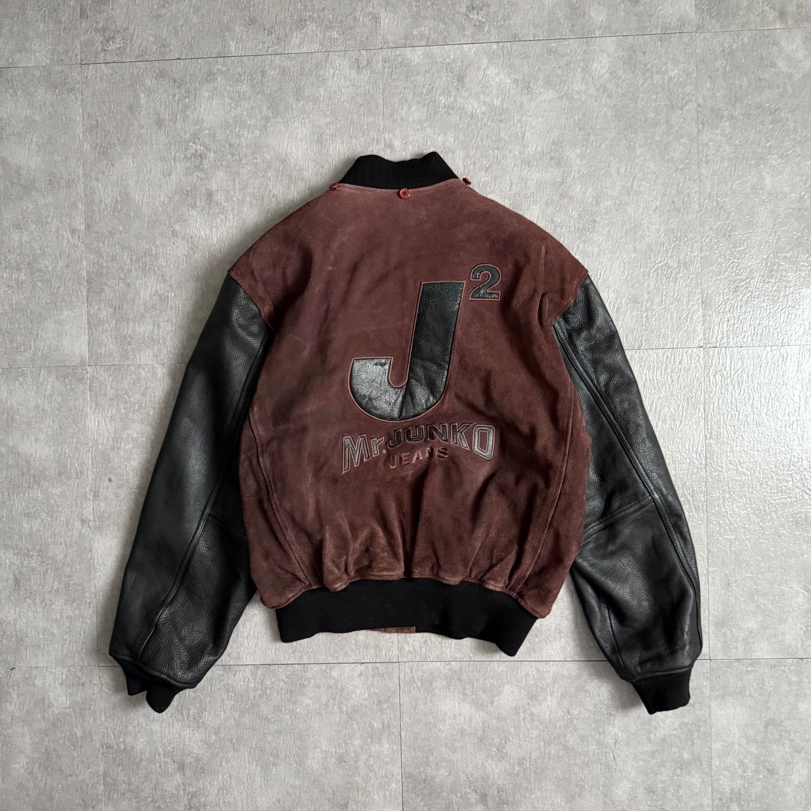 80s 90s ヴィンテージ J2 Mr.JUNKOブルゾン 袖レザー 牛革