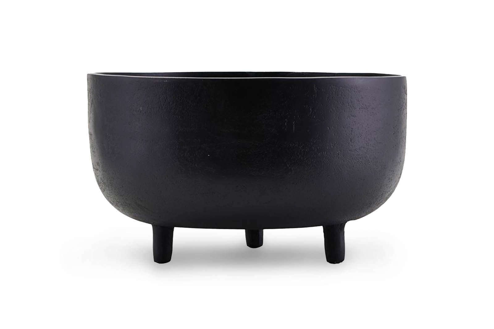 アルミニウム製　マットブラックのミニマルな脚付きプランター/フラワーポット　Jela　高さ16cm/137x211150801