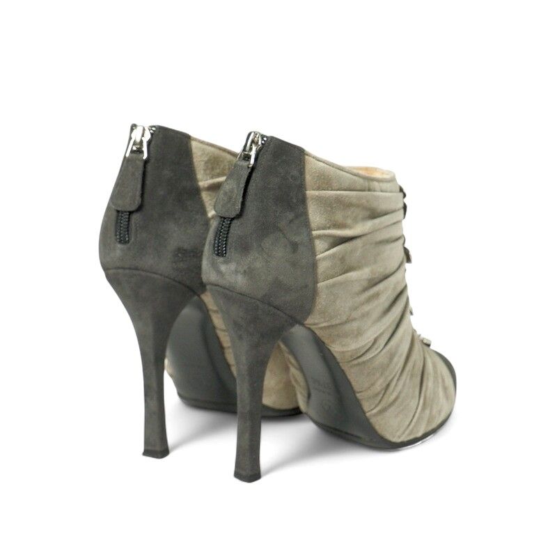 地球 CHANEL シャネル ブーツ サイズ37.5C ショートブーツ バイ スエードレザー 靴 カメリア装飾 CC ココマーク イタリア製 ブランド古着 20251010 GO5031