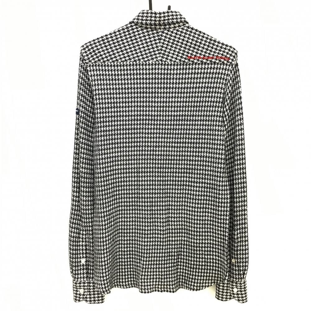超美品】マスターバニー 長袖シャツ 白×黒 千鳥格子 ストレッチ メンズ