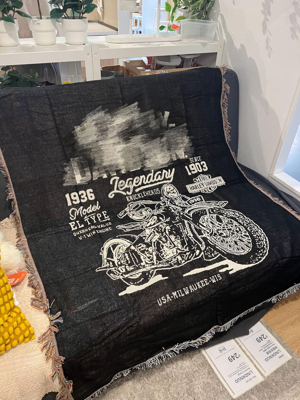 ハーレーダビッドソン Harleyビンテージラグ マルチカバー 180x128