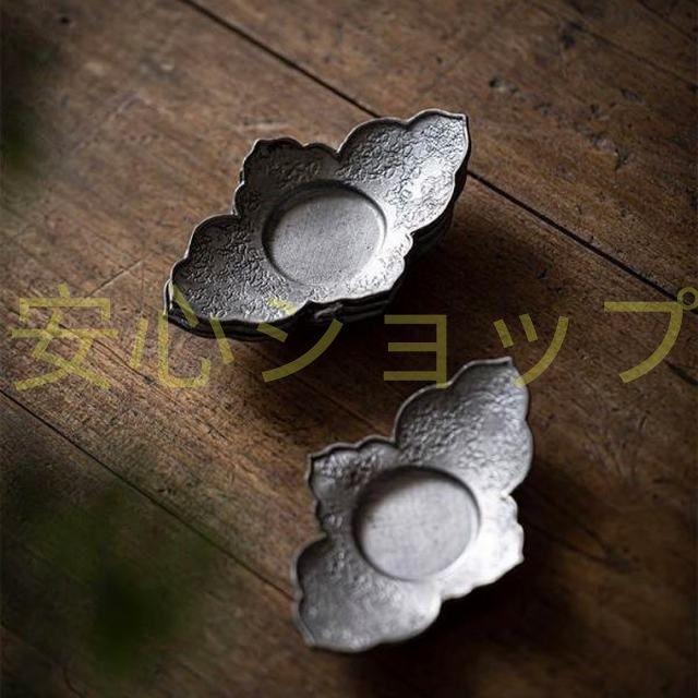 錫製　茶道道具　アンティーク　茶托 新品 ☆錫製 茶托 茶器 茶道具 煎茶道具 5客 - メルカリ