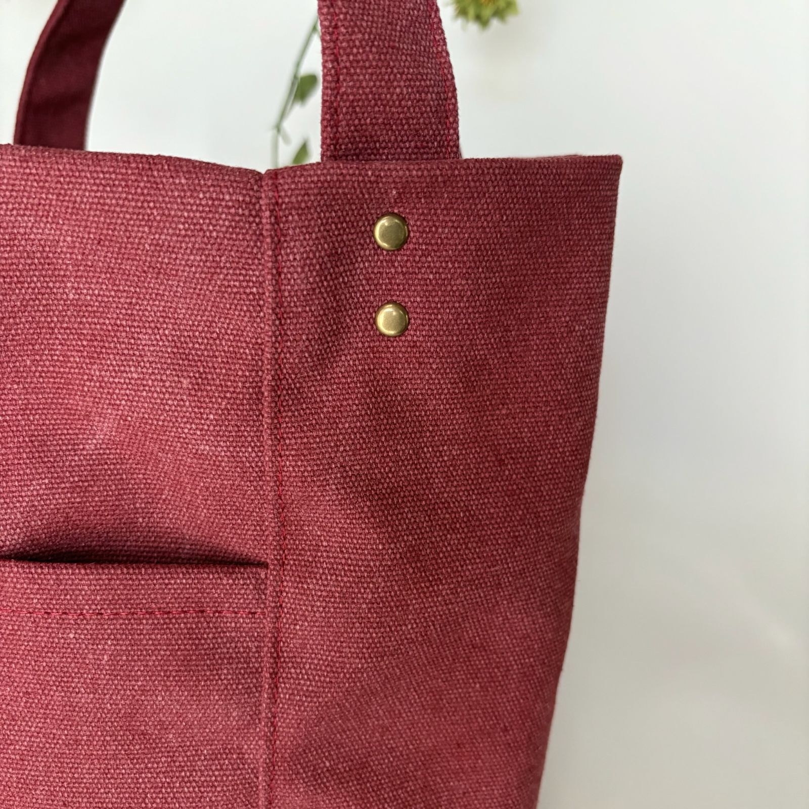 ハンドメイド、トートバック、帆布、オーバル、バケツ型、 カラーオーダー 帆布のトートバッグ（受注生産）【工房HOSONO