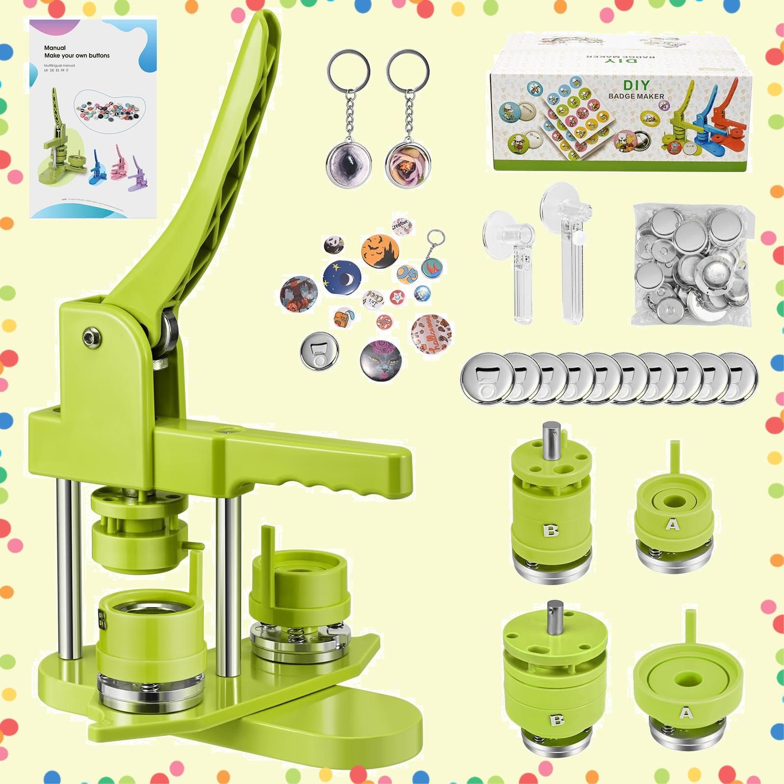 缶バッチマシーン 缶バッジメーカー 32mm バッジ素材500個付き 缶